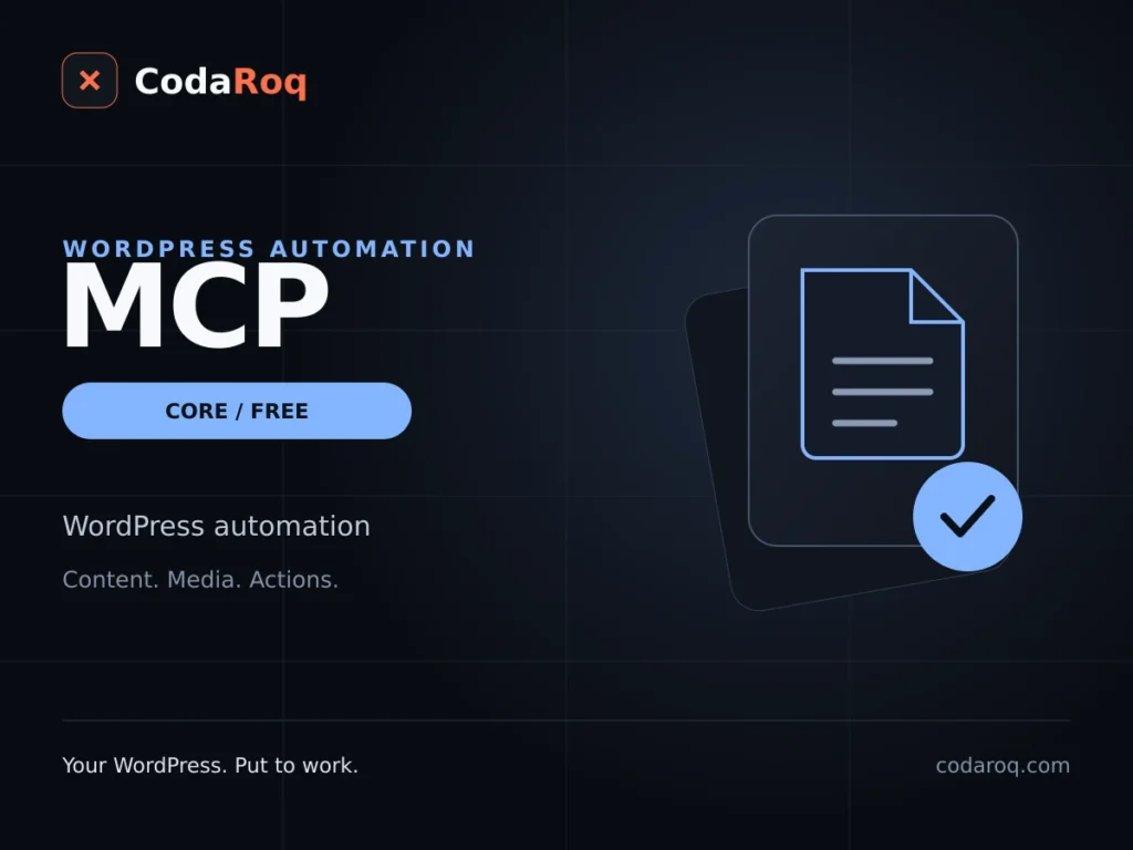 CodaRoq MCP Core — WordPress automation